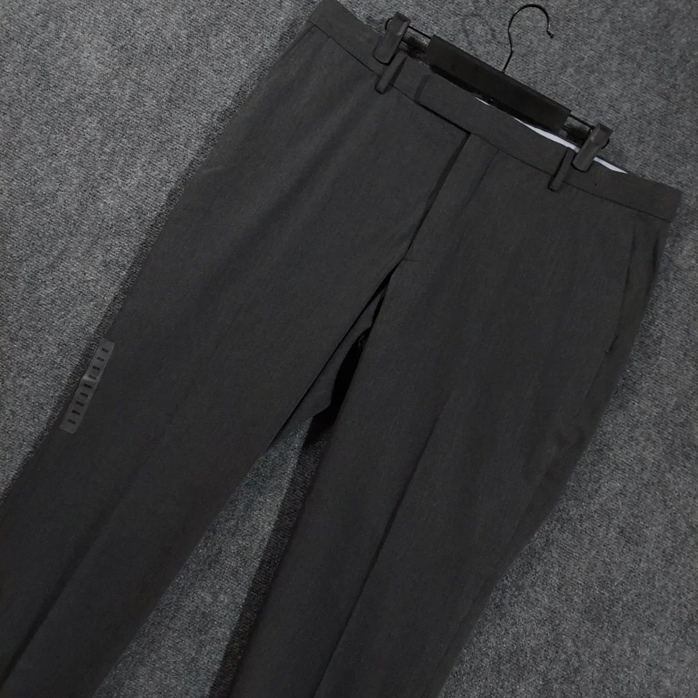 NEW Polo Ralph Lauren Dress Pants Mens 38x30 Gray Flat Front Stretch Wool Cuffed
